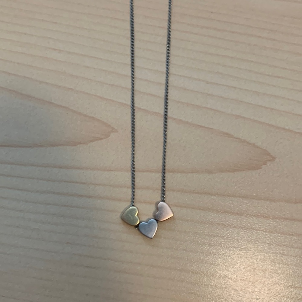 American Eagle triple heart necklace